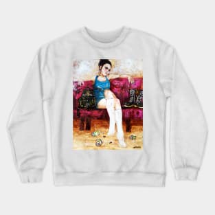 Smoking on the couch Crewneck Sweatshirt